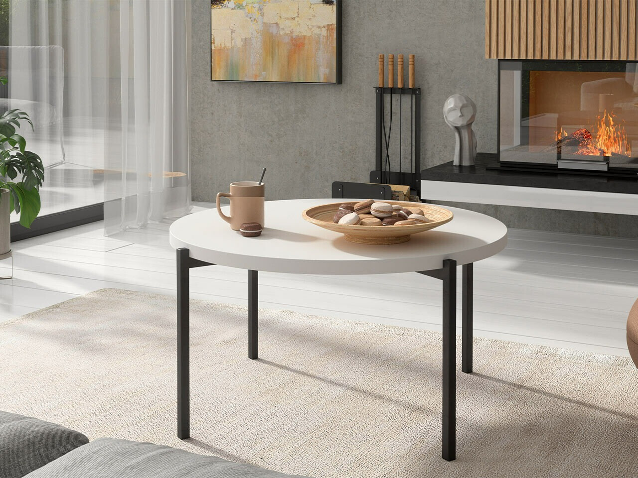 Mesa de centro Providence 176 (Branco + Preto)