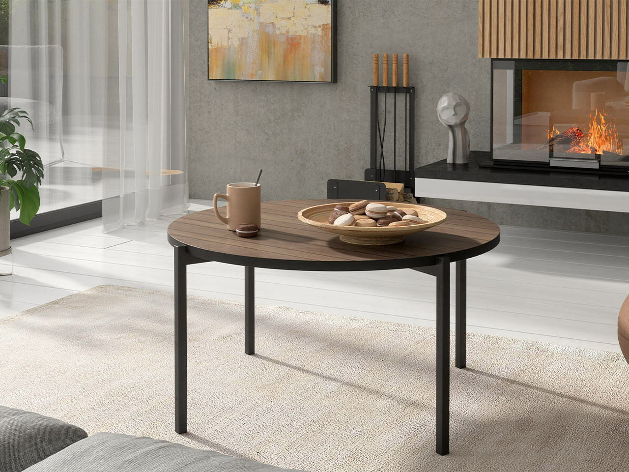 Mesa de centro Providence 180 (Castanho + Preto)