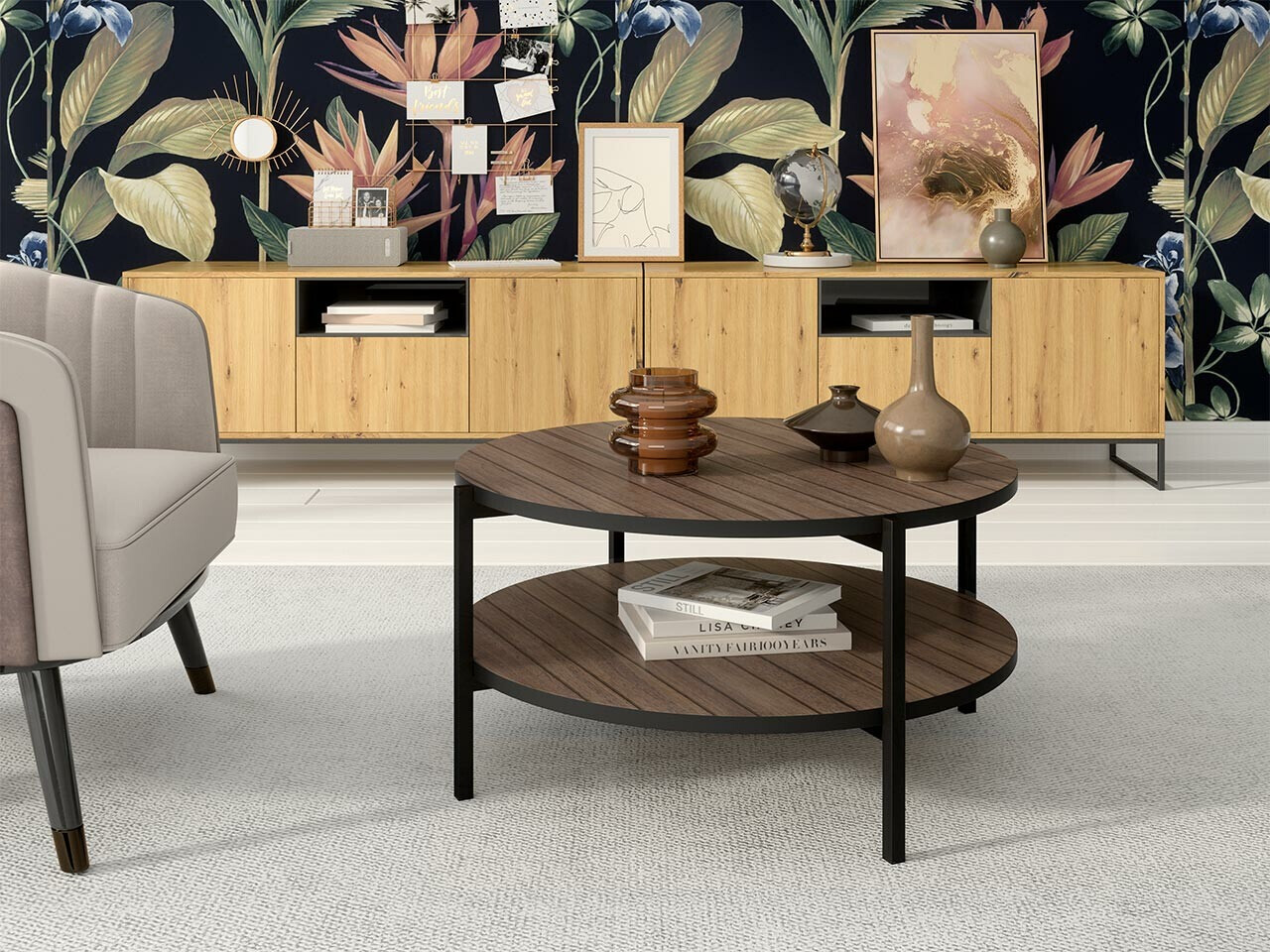 Mesa de centro Providence 181 (Castanho + Preto)