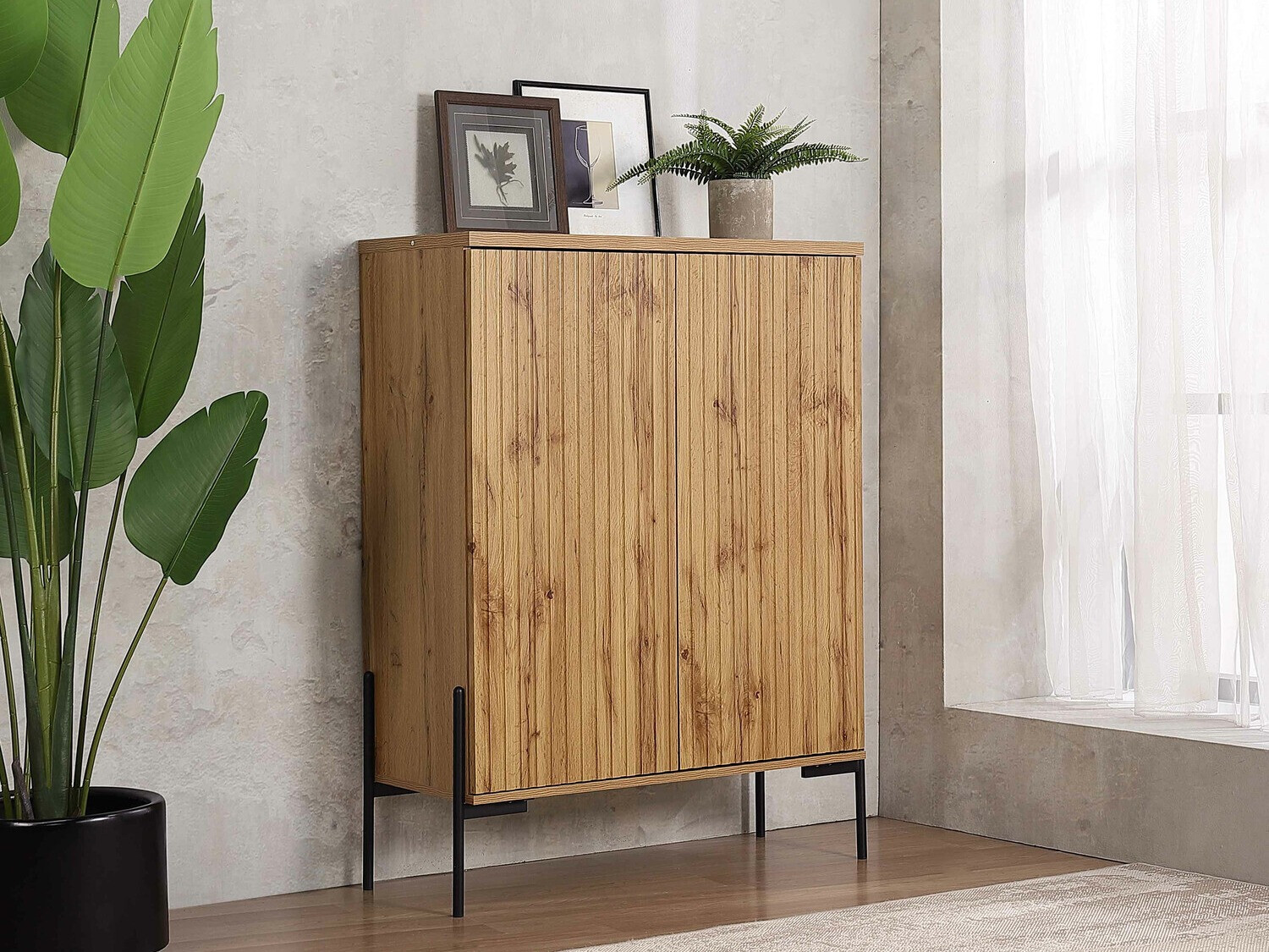 Aparador Denton 1022 (Preto + Carvalho wotan)