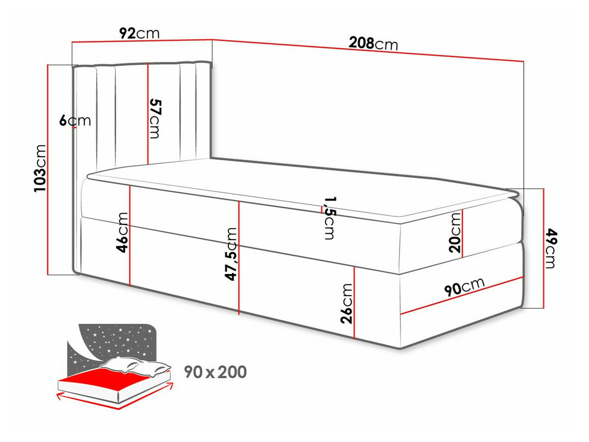 Cama continental Baltimore 179 (Kameleon 63)