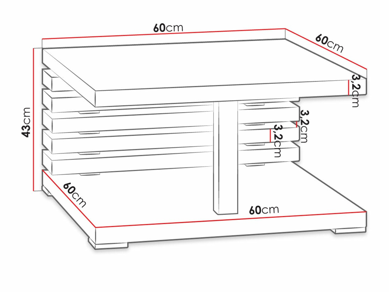 Mesa de centro Goodyear 123 (Carvalho Artisan)