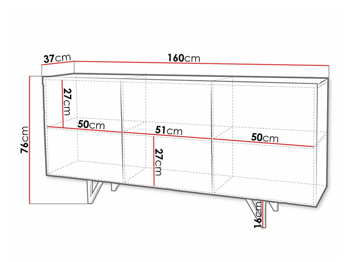 Aparador Audis (Branco + Branco brilhante)