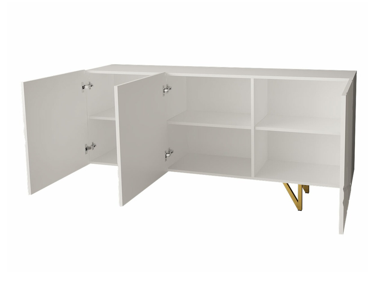 Conjunto para sala de estar Audis (Branco + Branco brilhante)