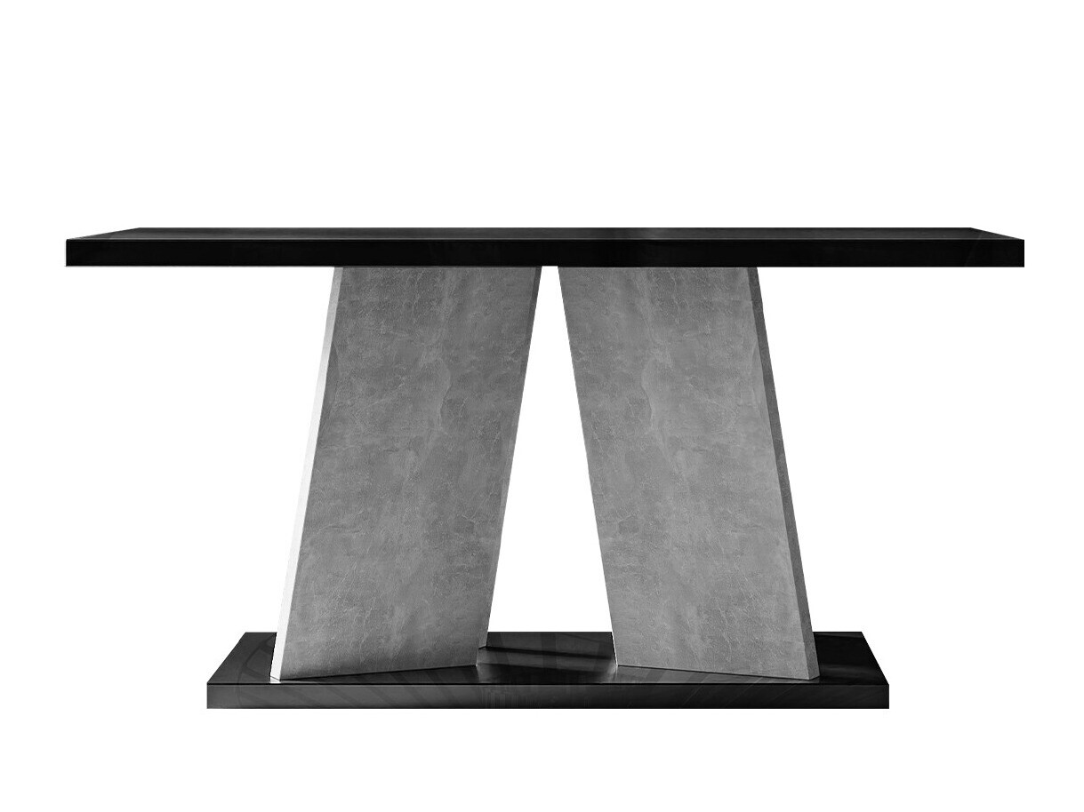 Mesa para revistas Goodyear 108 (Preto brilhante + Cimento)