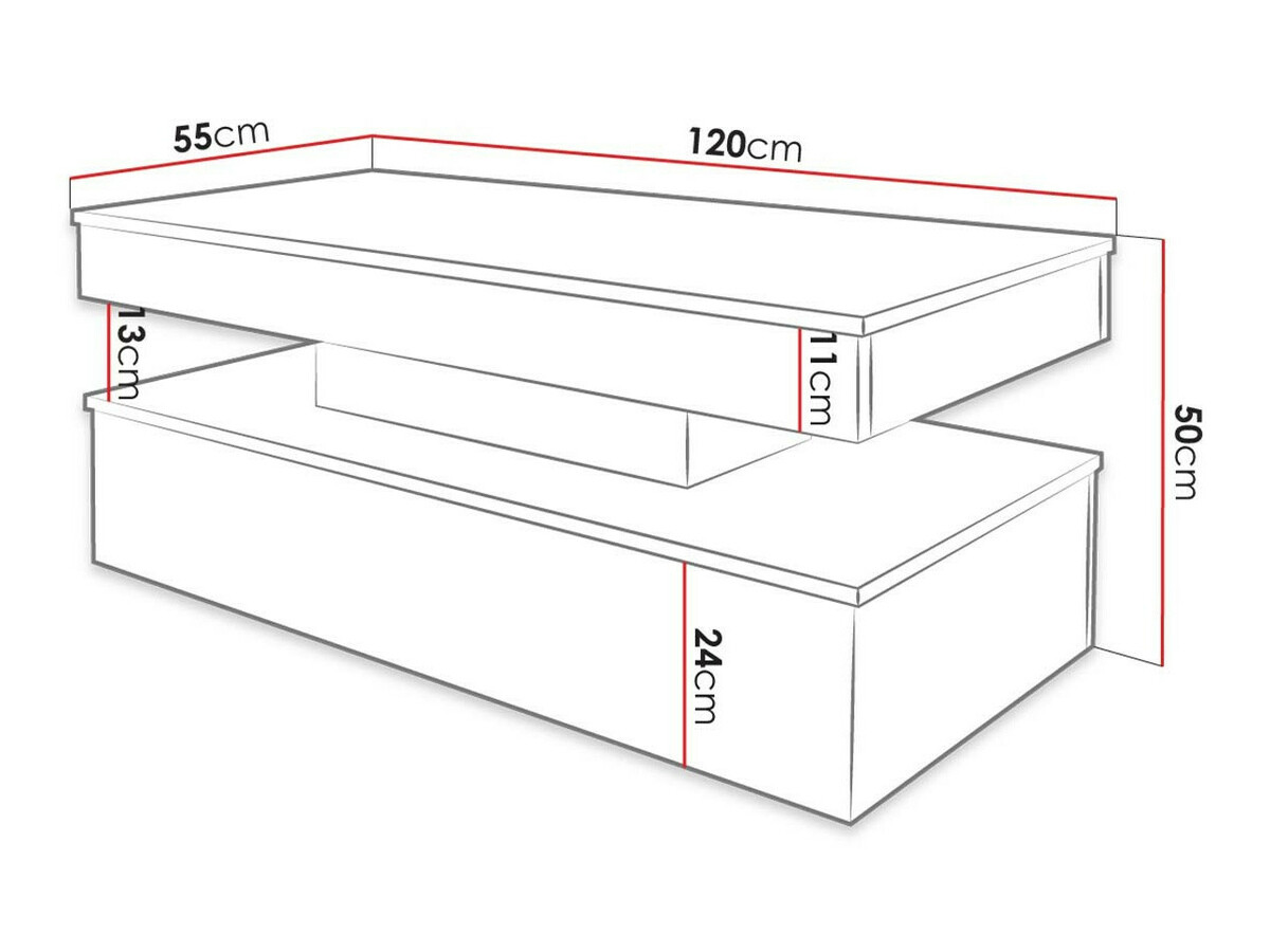 Mesa para revistas Monfero 100 (Preto + Preto brilhante)