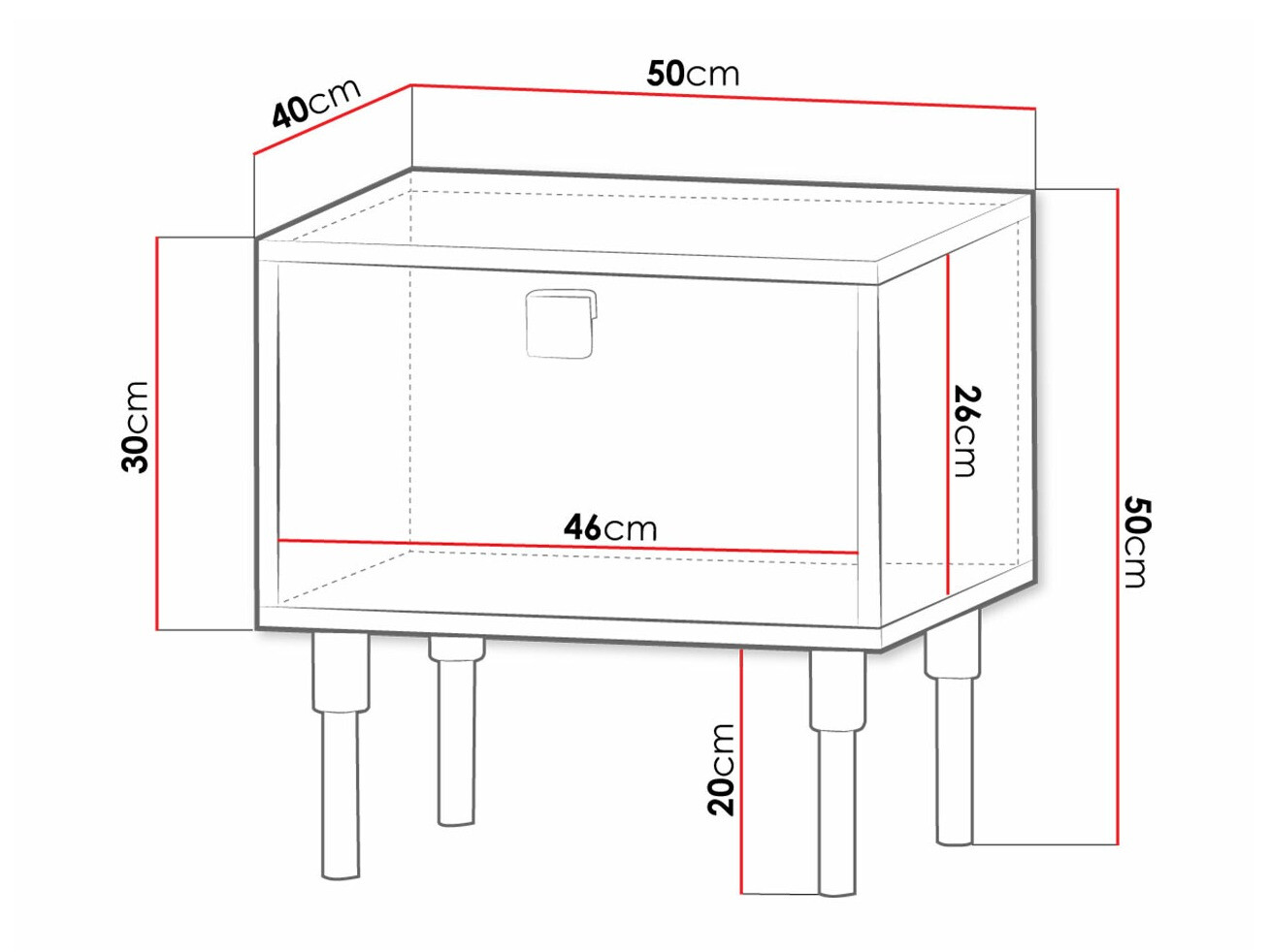 Mesa de cabeceira Merced 121 (Branco + Dourado)