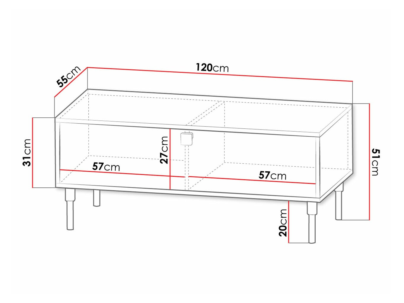 Mesa para revistas Merced 122 (Preto + Dourado)