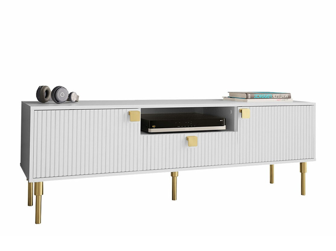 Móvel de TV Merced 119 (Branco + Dourado)