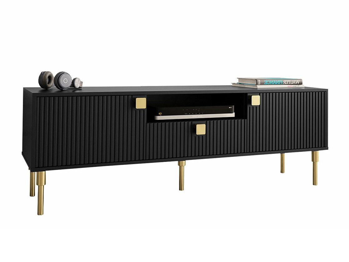Móvel de TV Merced 119 (Preto + Dourado)