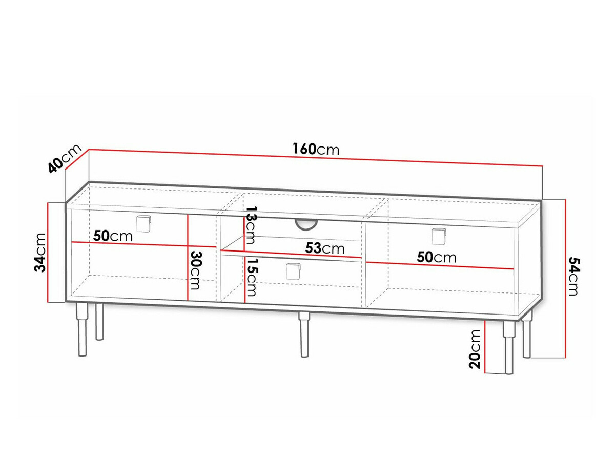 Móvel de TV Merced 119 (Preto + Dourado)