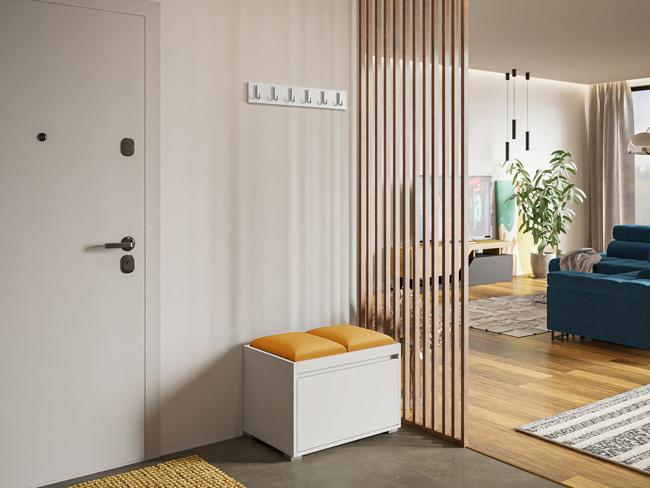 Conjunto para corredor Comfivo Pinus VI (Branco + Manila 32)