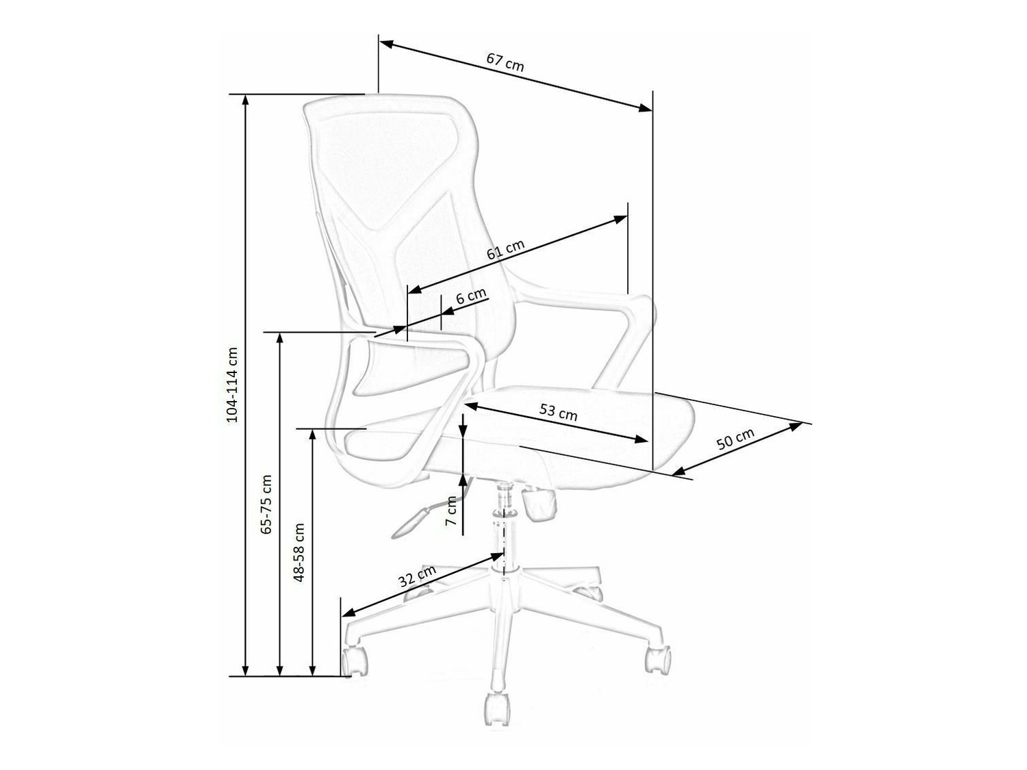 Cadeira de escritório Houston 1301 (Cinzento)