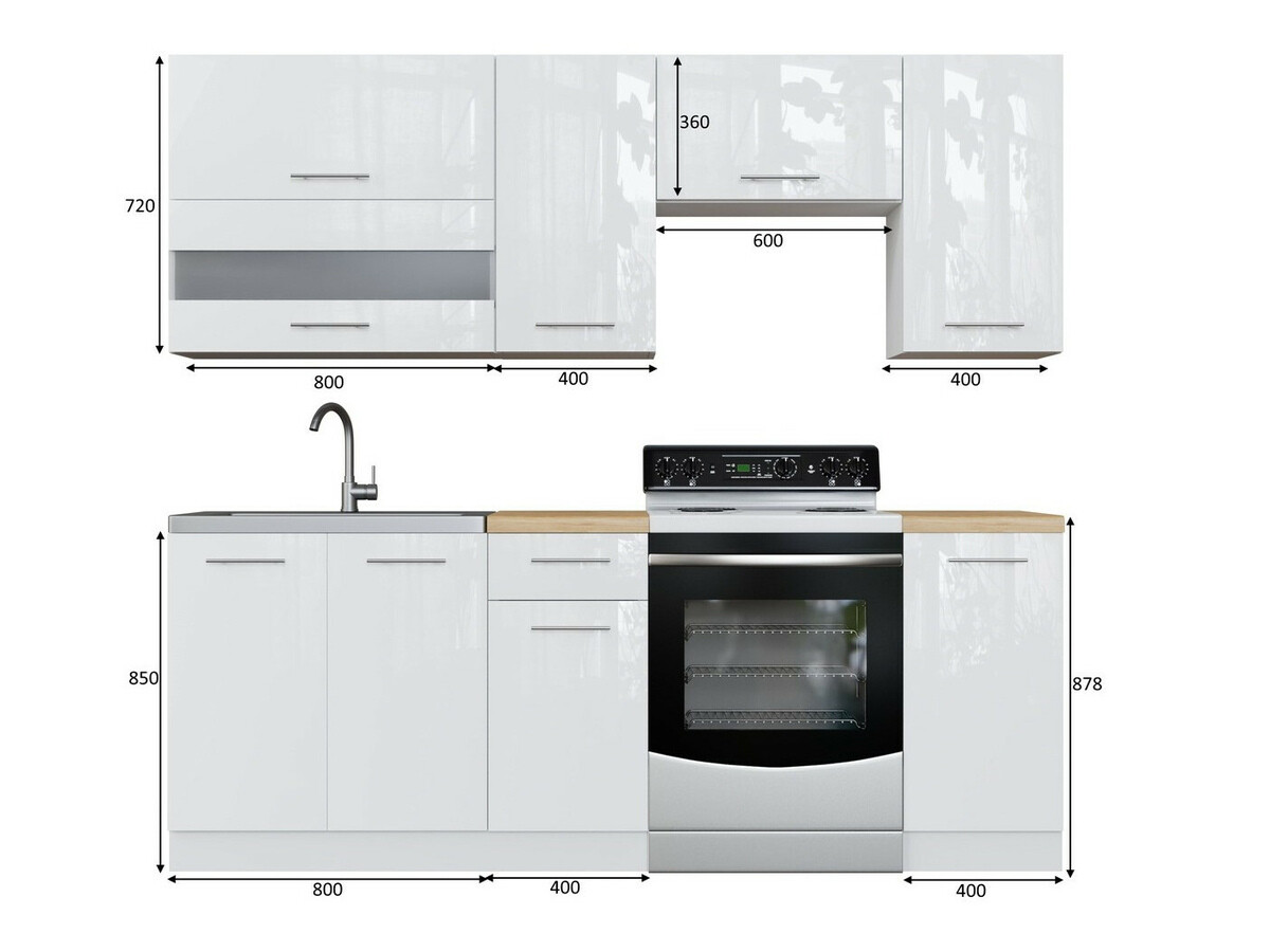 Conjunto de cozinha modular Tiffa Grey 104