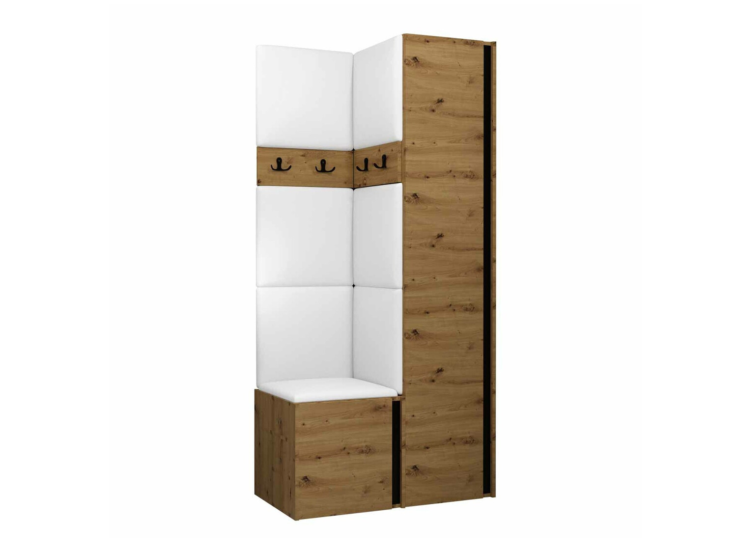 Conjunto para corredor Pinis XXIV (Carvalho Artisan + Preto)