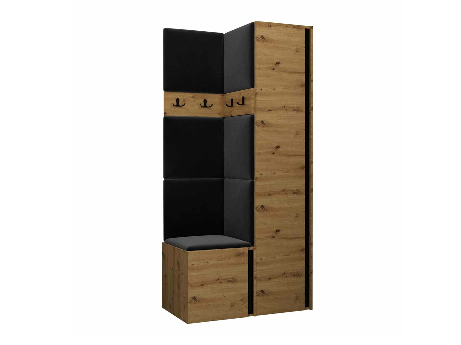 Conjunto para corredor Pinis XXIV (Carvalho Artisan + Preto)