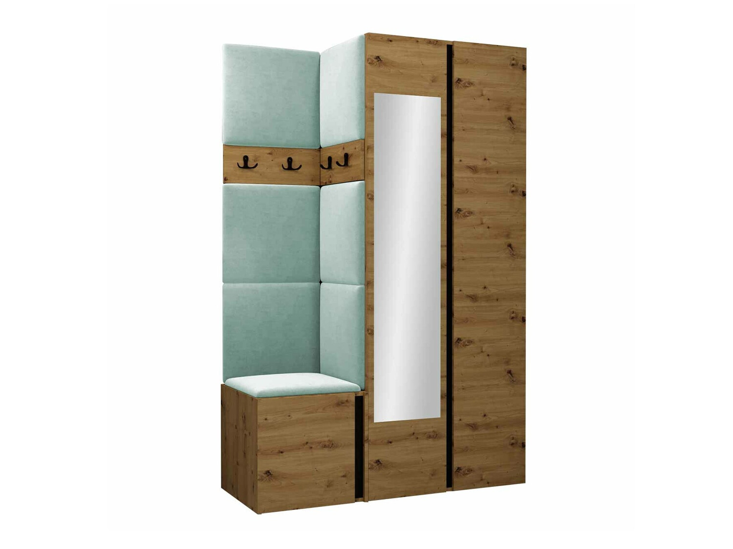 Conjunto para corredor Pinis XXVI (Carvalho Artisan + Preto)