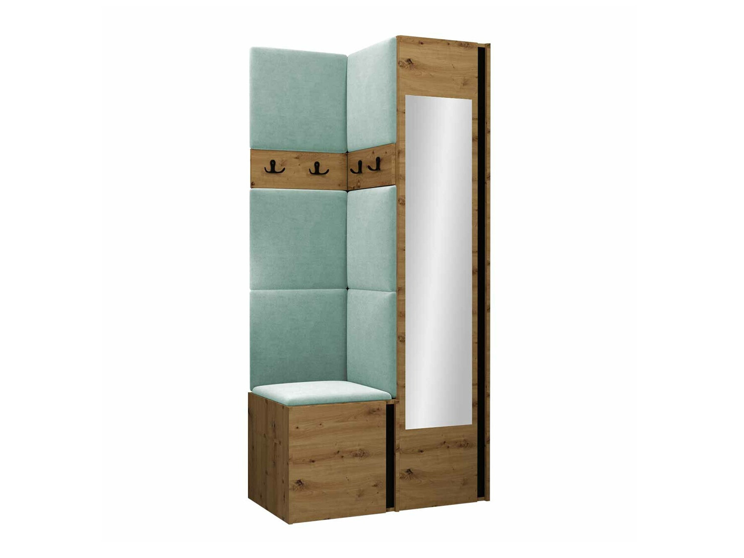 Conjunto para corredor Pinis XXV (Carvalho Artisan + Preto)