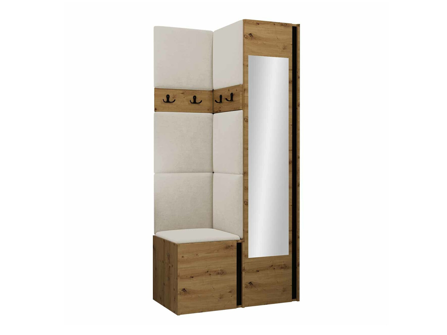 Conjunto para corredor Pinis XXV (Carvalho Artisan + Preto)