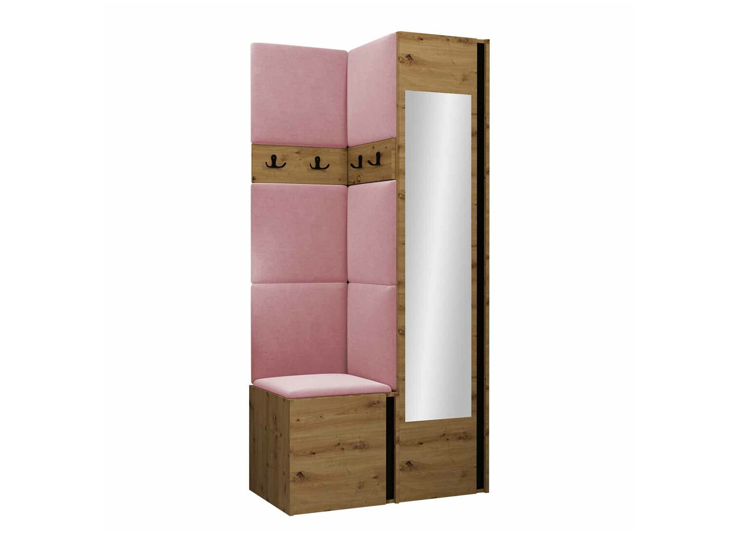 Conjunto para corredor Pinis XXV (Carvalho Artisan + Preto)