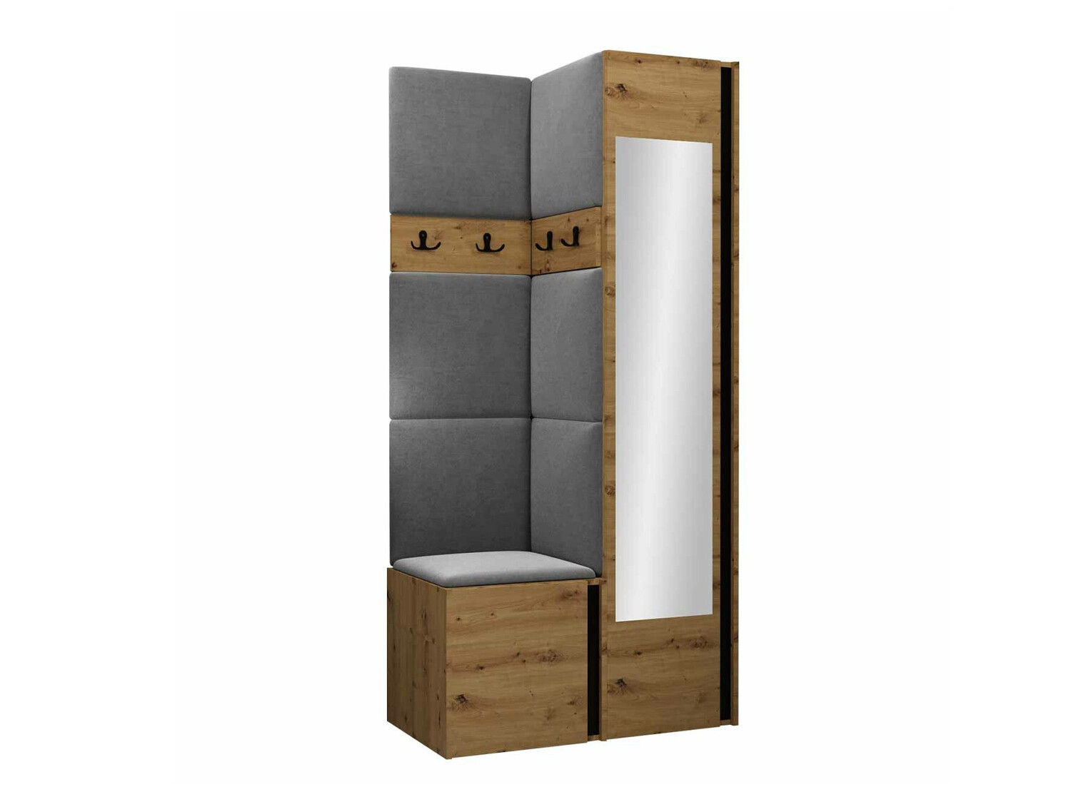 Conjunto para corredor Pinis XXV (Carvalho Artisan + Preto)