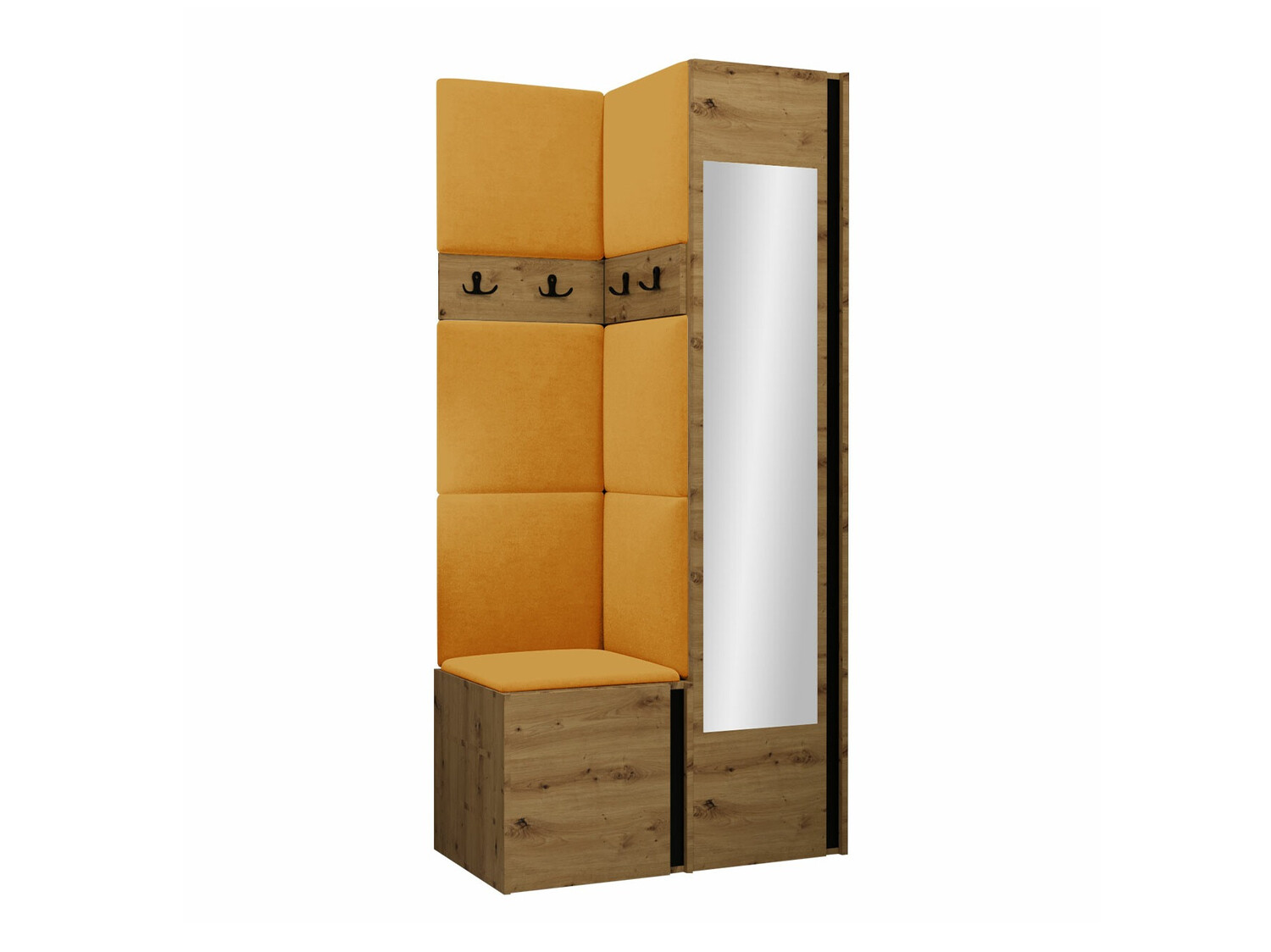 Conjunto para corredor Pinis XXV (Carvalho Artisan + Preto)