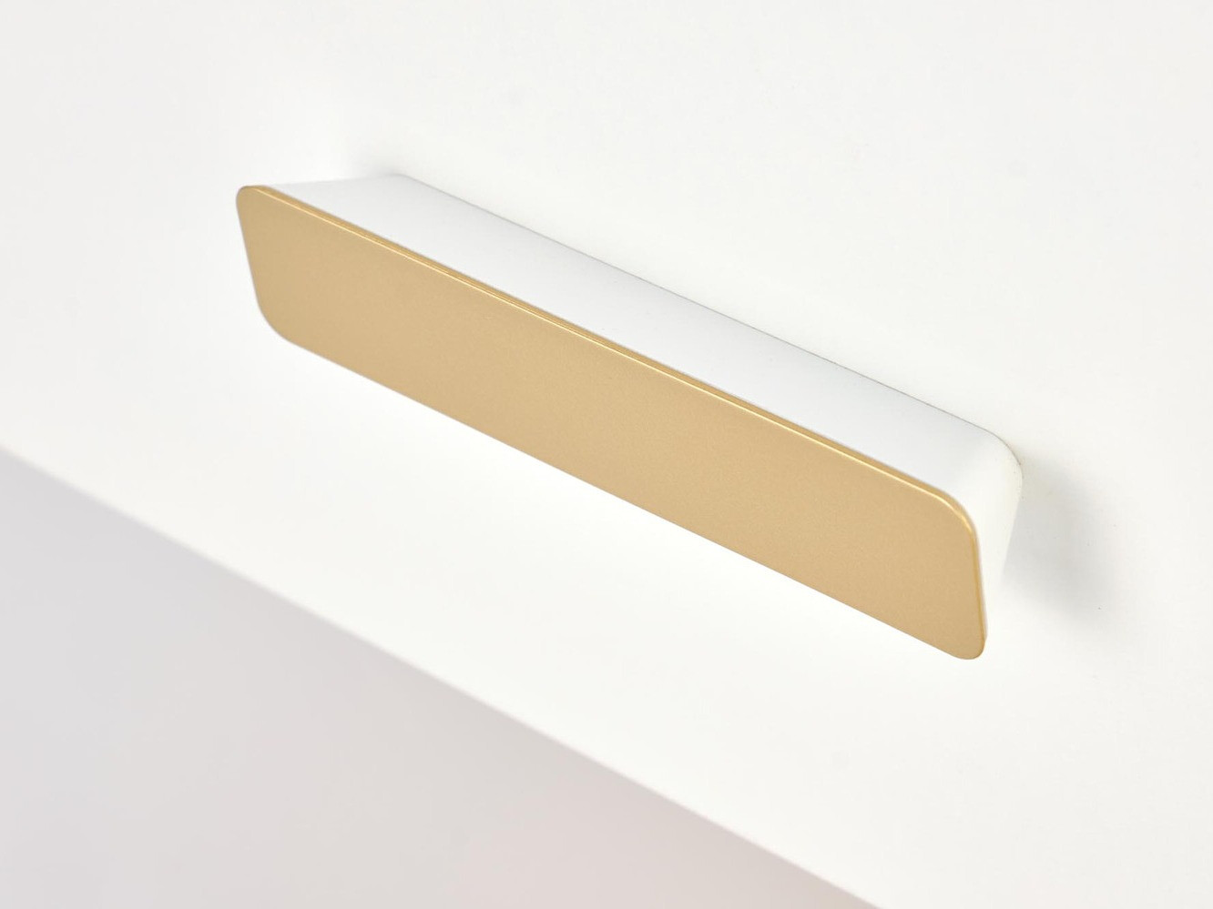 Mesa de cabeceira Houston 1225 (Branco + Dourado)