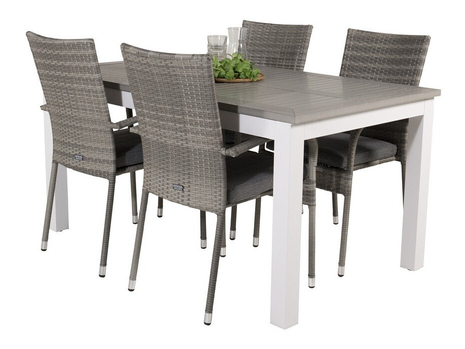Conjunto de mesa e cadeiras Dallas 2257 (Cinzento + Cinzento escuro)