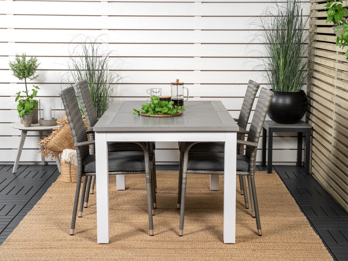 Conjunto de mesa e cadeiras Dallas 2257 (Cinzento + Cinzento escuro)