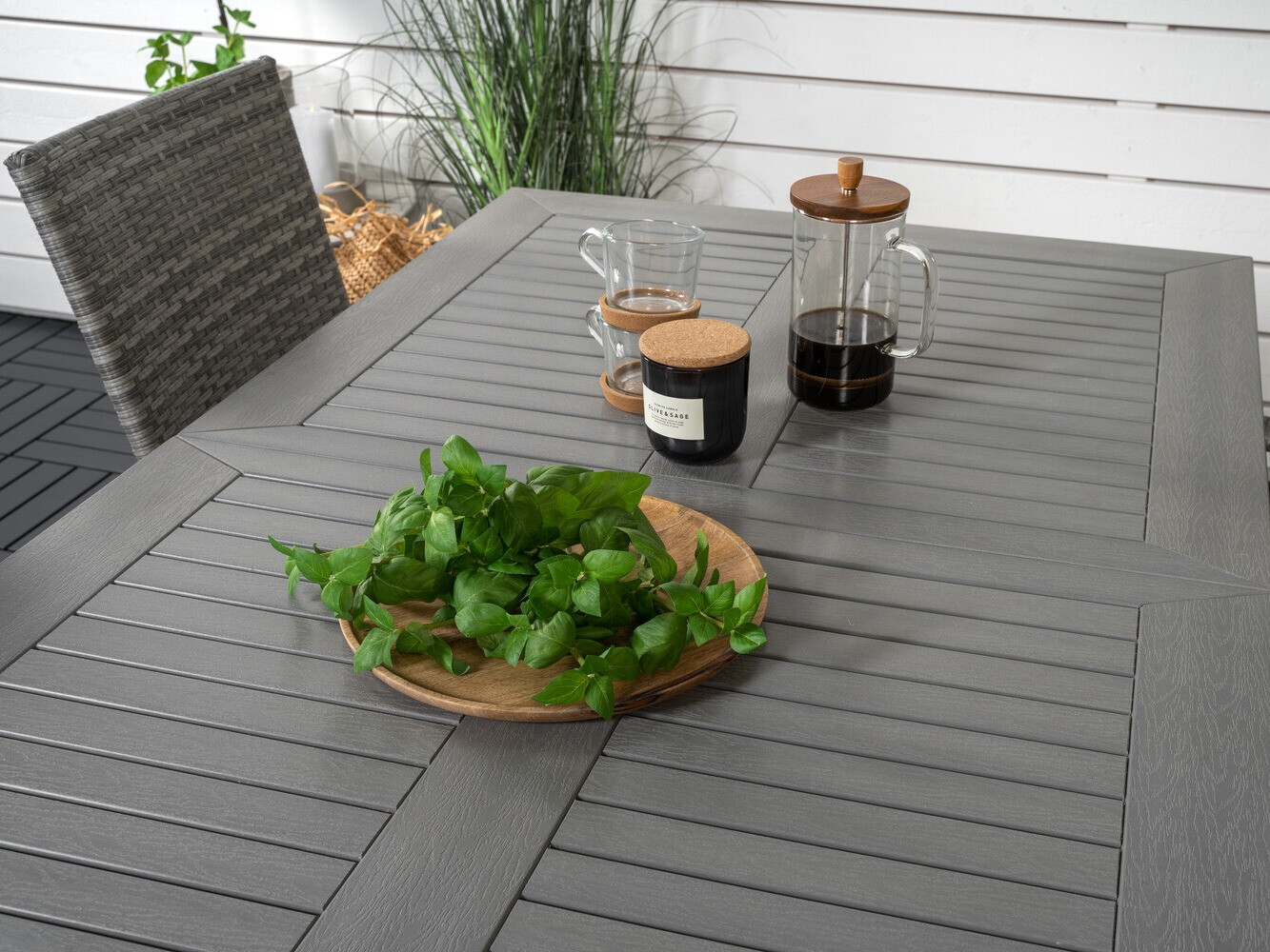 Conjunto de mesa e cadeiras Dallas 2257 (Cinzento + Cinzento escuro)