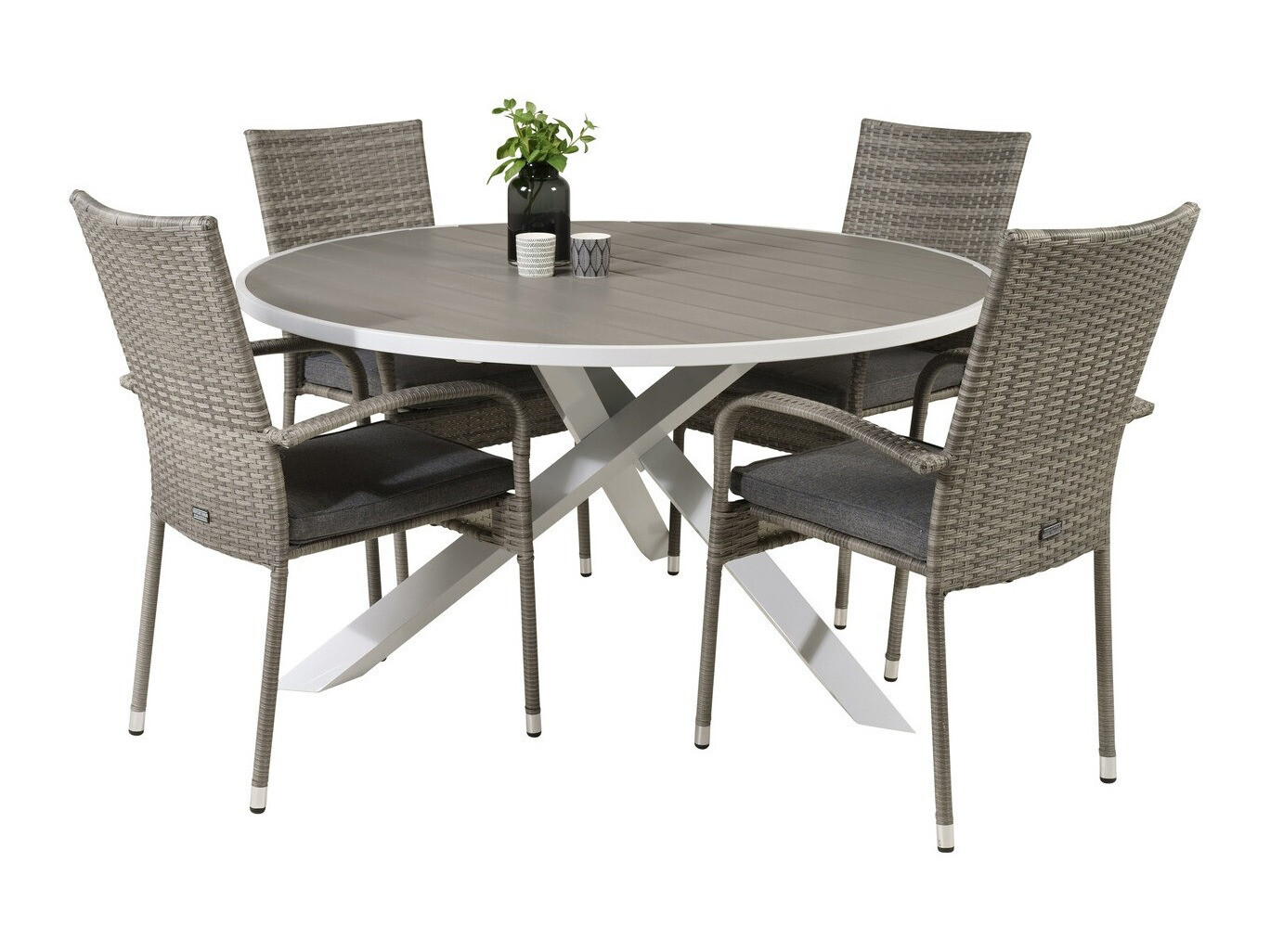 Conjunto de mesa e cadeiras Dallas 2353 (Cinzento + Cinzento escuro)