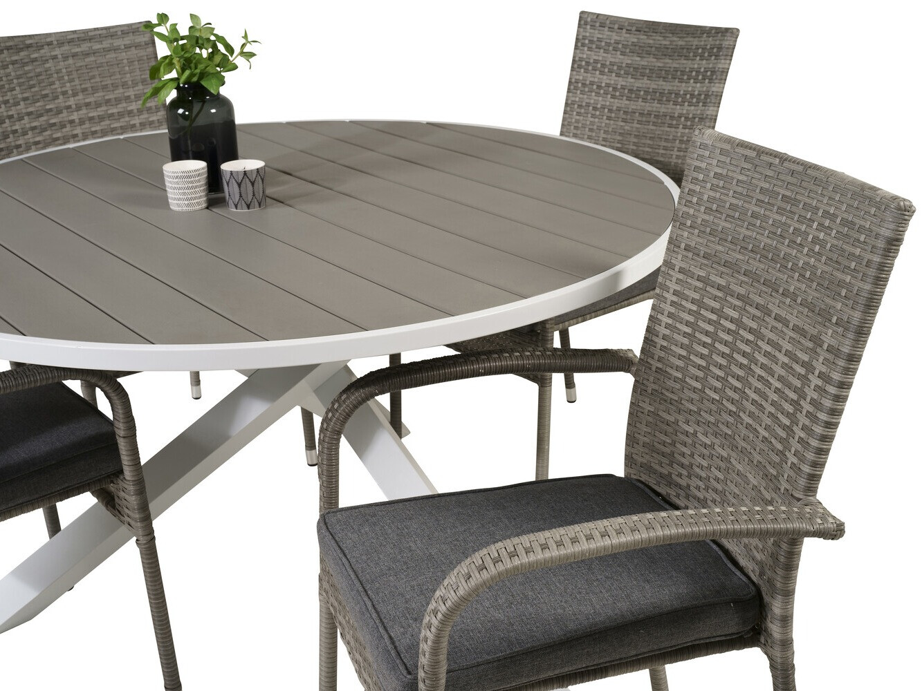 Conjunto de mesa e cadeiras Dallas 2353 (Cinzento + Cinzento escuro)