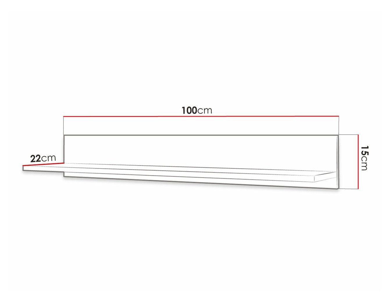 Estante de parede Anulio (Preto)