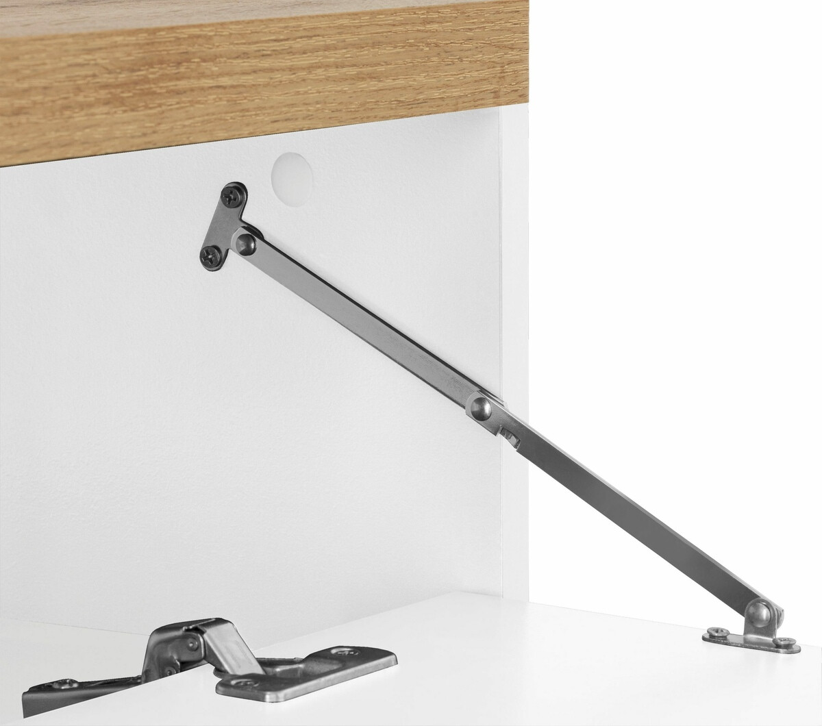 Armário com lavatório de apoio próprio para casa de banho Denton 1025 (Branco + Carvalho)