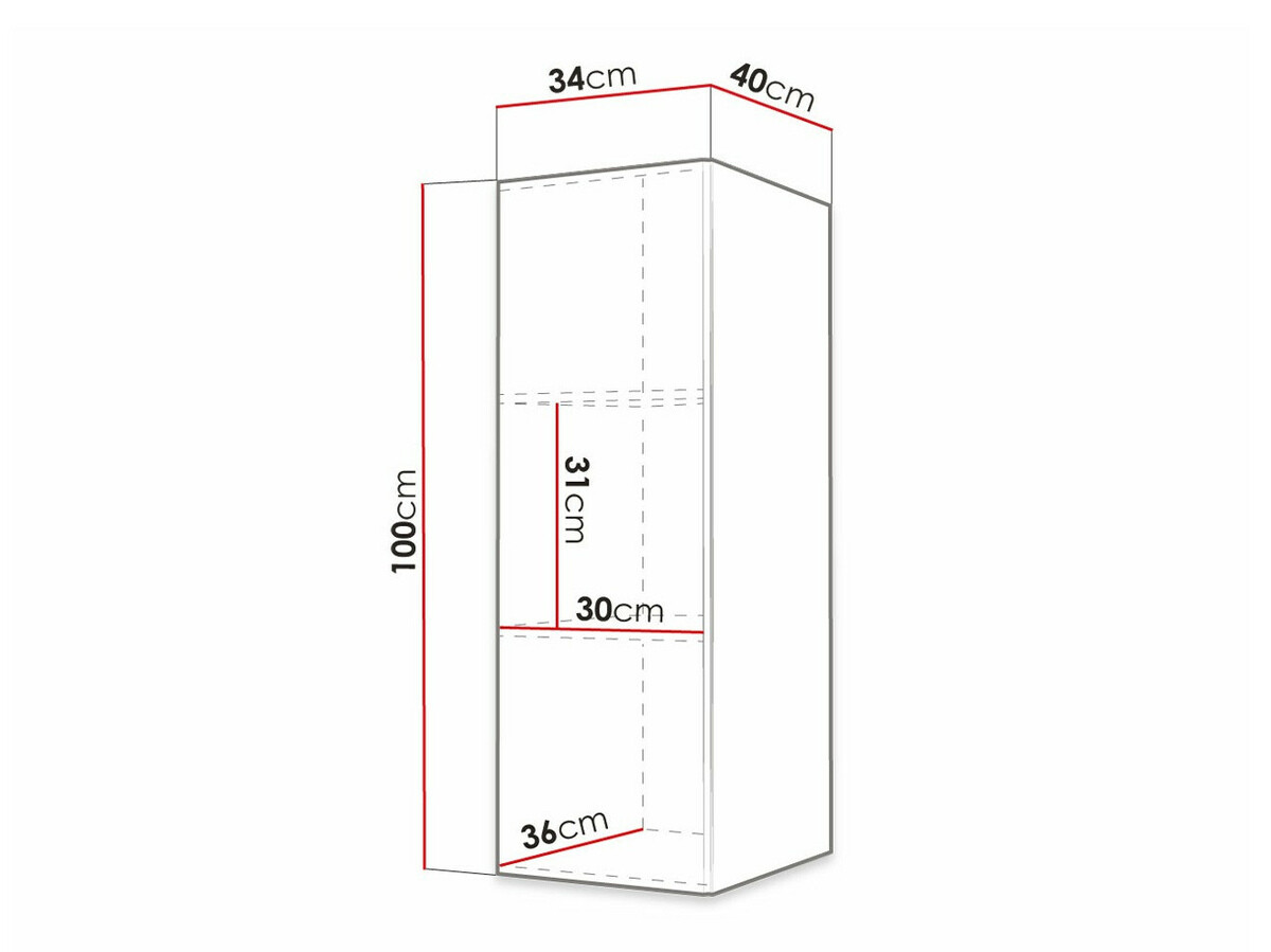 Armário suspenso Elblaru 104 (Branco)