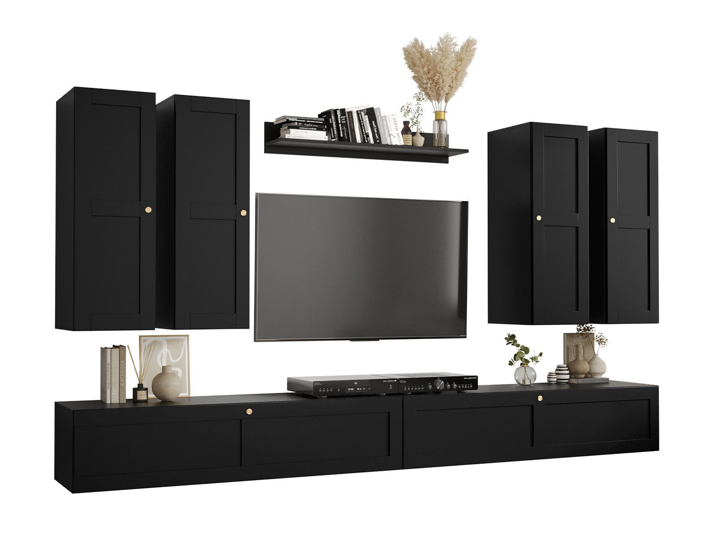 Conjunto para sala de estar Ferfere 113 (Preto)