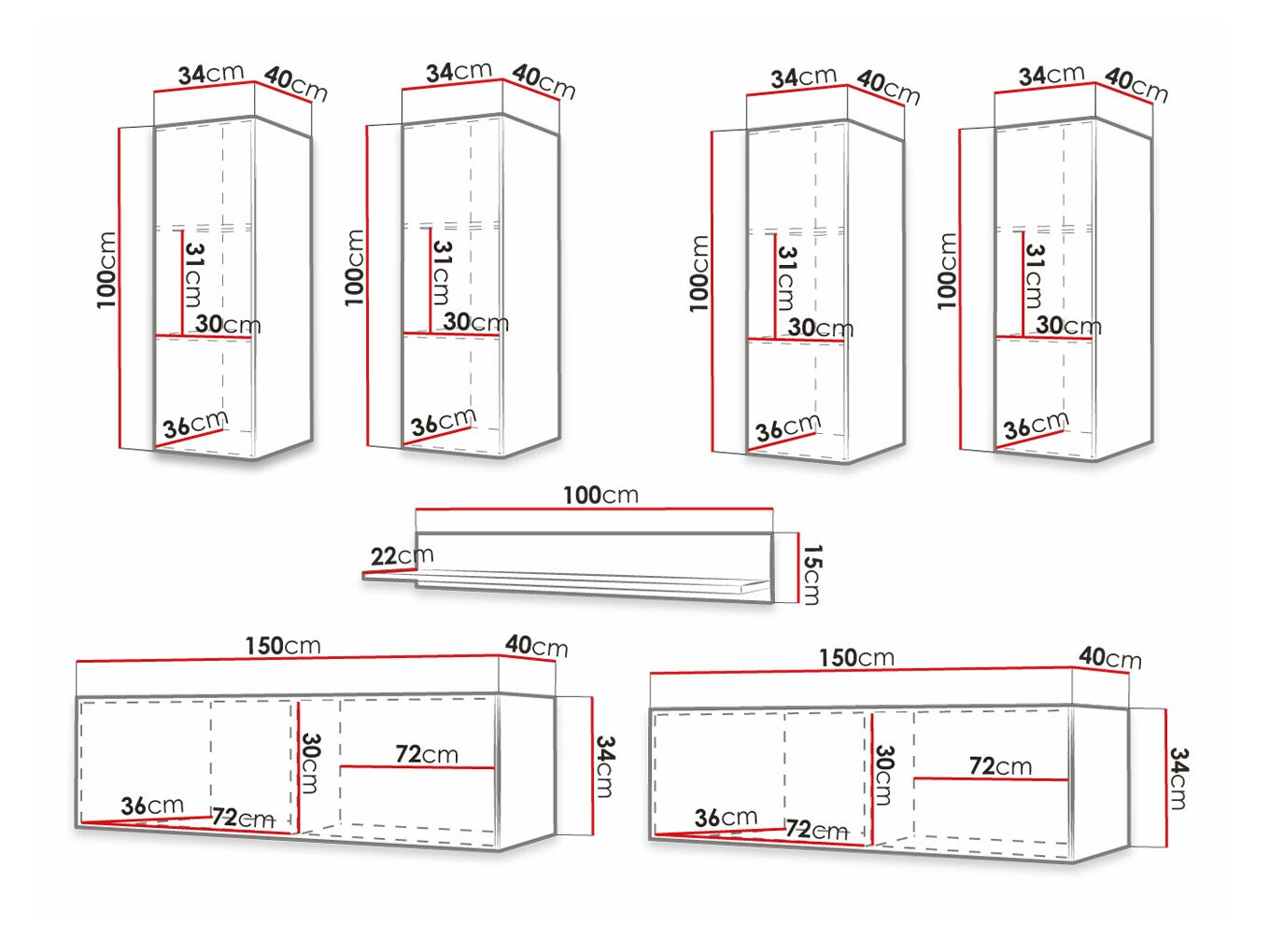 Conjunto para sala de estar Ferfere 113 (Preto)