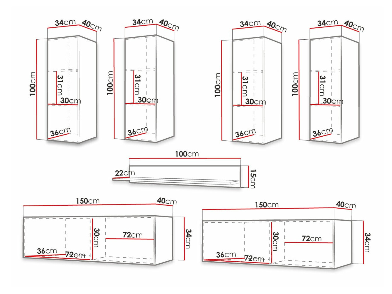 Conjunto para sala de estar Anulio IV (Preto)