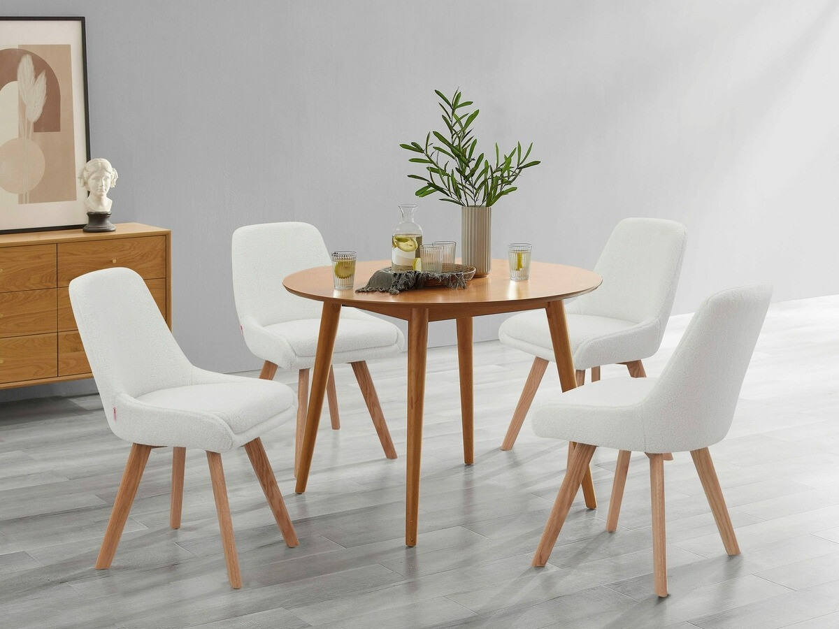 Conjunto de cadeiras Denton 1045 (Branco + Carvalho)