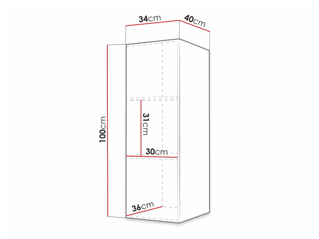 Armário de parede Elblaru 115 (Preto)
