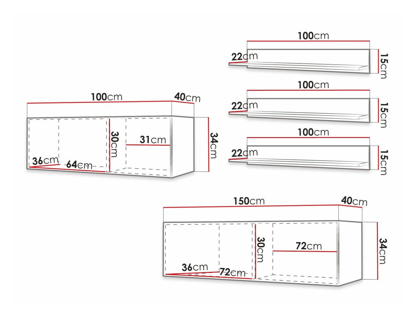 Conjunto para sala de estar Anulio X (Preto)