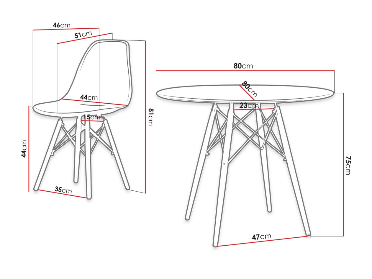 Conjunto para refeições Comfivo 324 (Preto + Castanho claro)