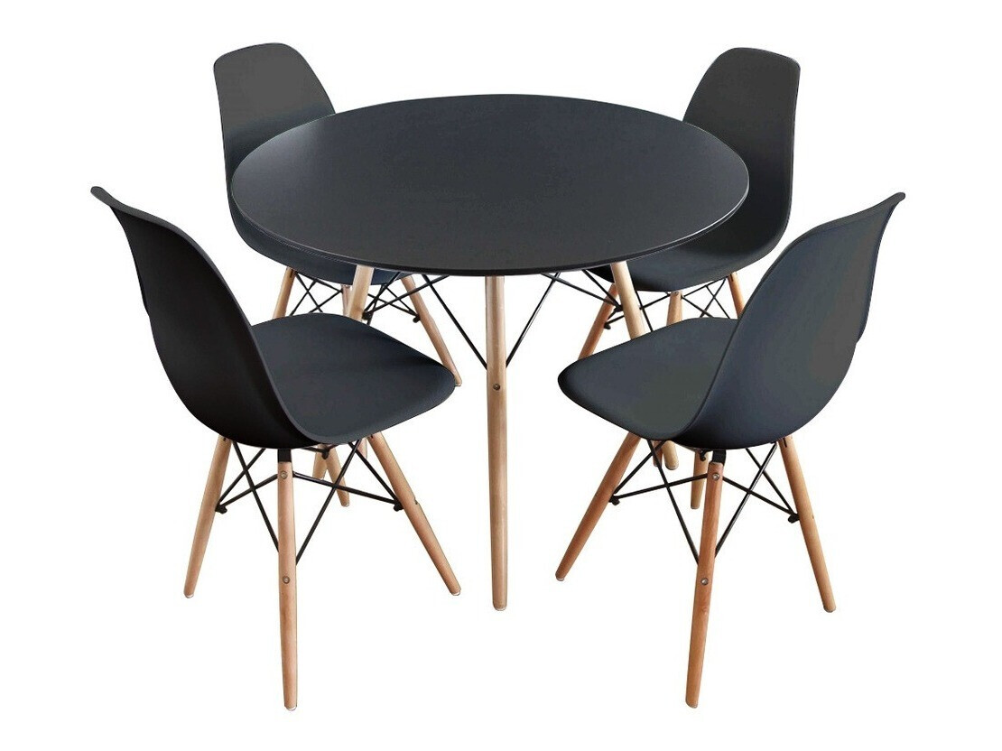 Conjunto para refeições Comfivo 324 (Preto + Castanho claro)