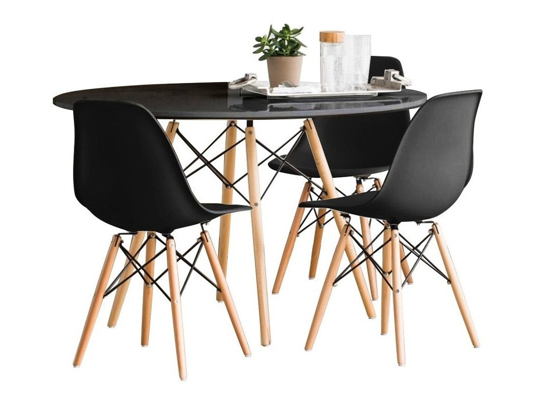 Conjunto para refeições Comfivo 324 (Preto + Castanho claro)