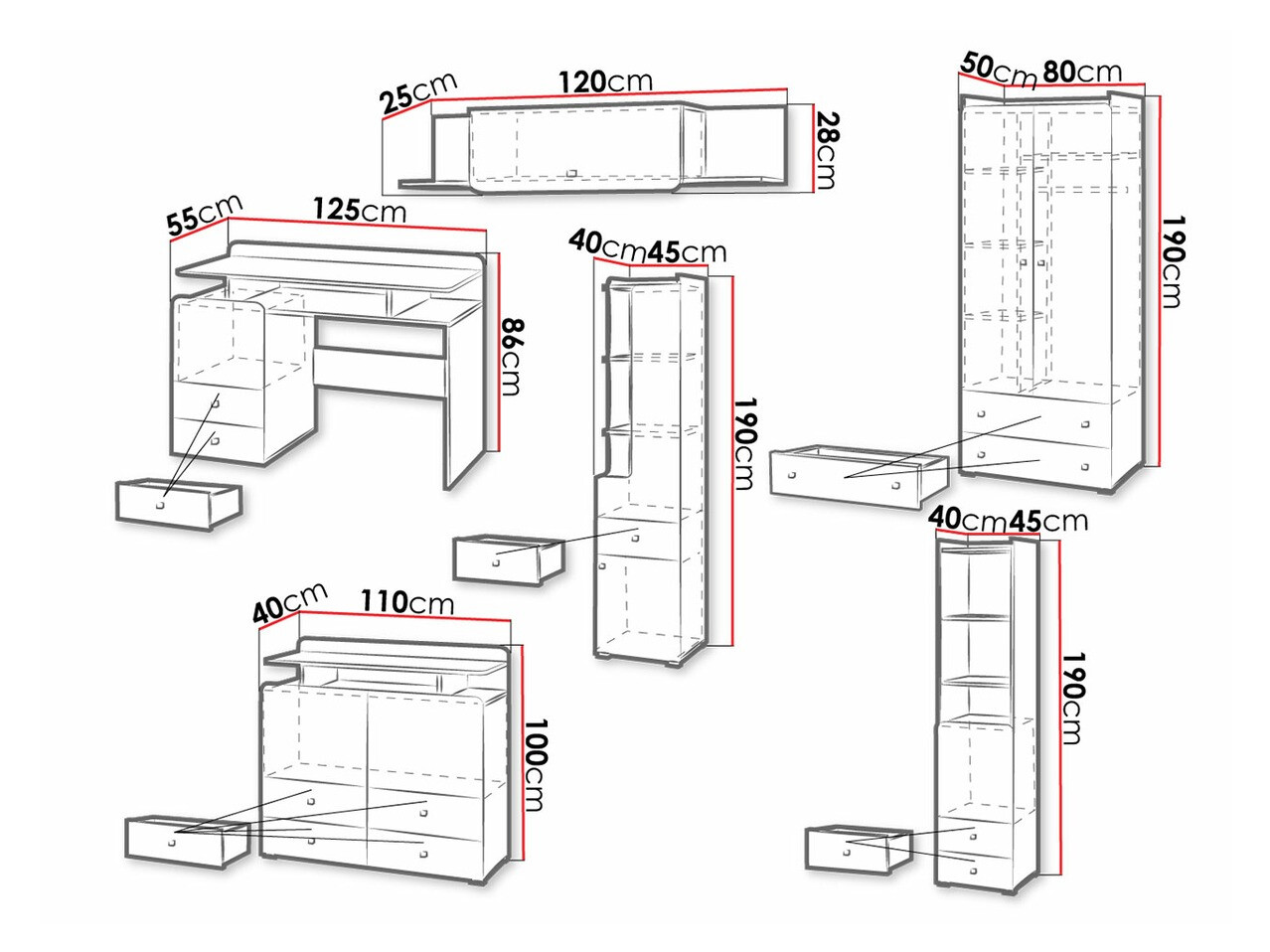 Conjuntos para quartos de criança Omaha N133