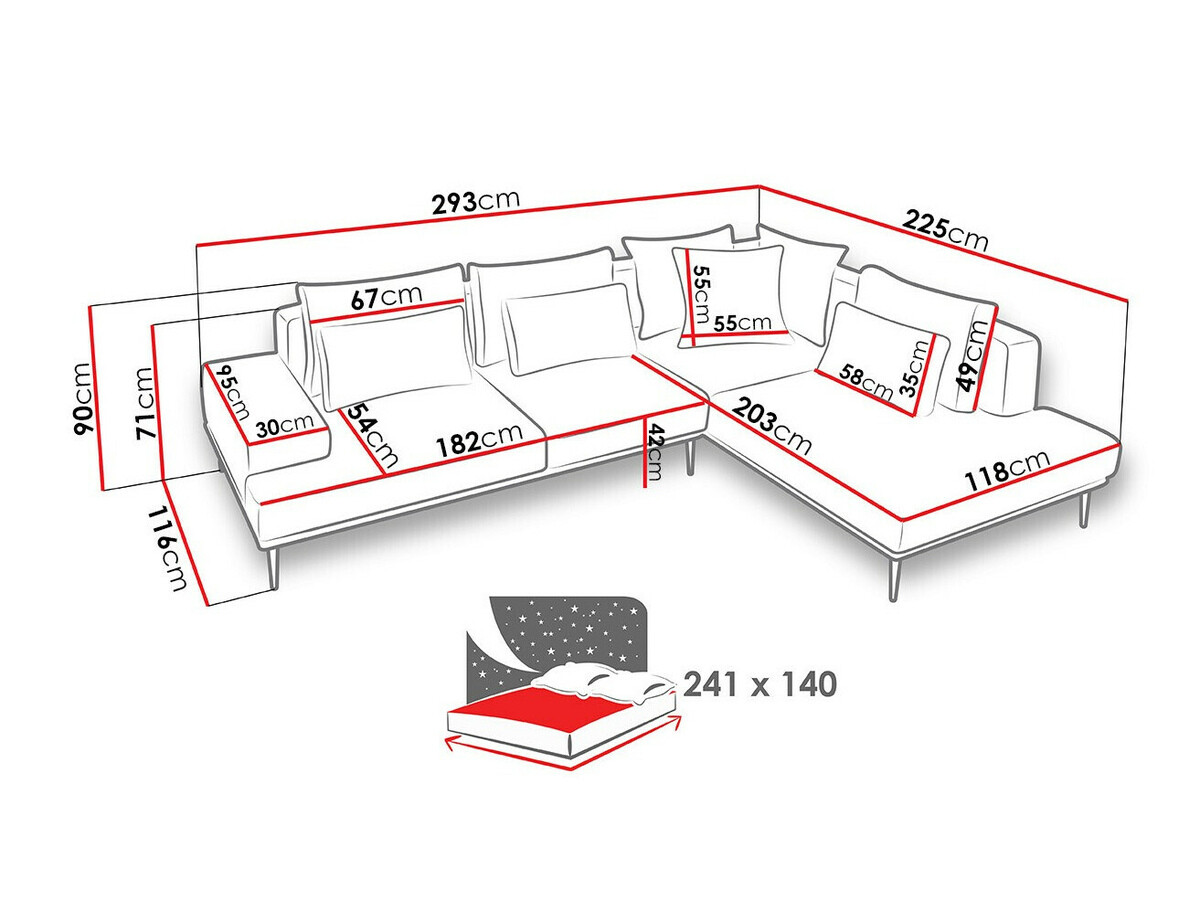 Sofá de canto Lincoln 119 (Gusto 01 + Gusto 16)