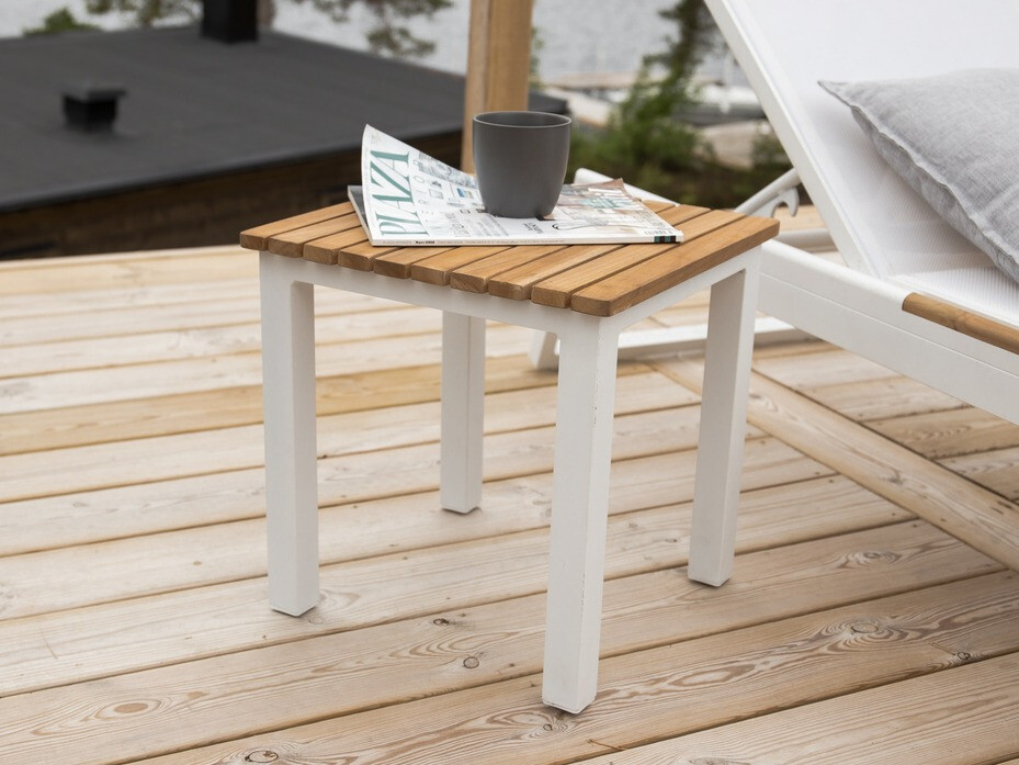 Mesa para o exterior Dallas 733 (Madeira clara + Branco)