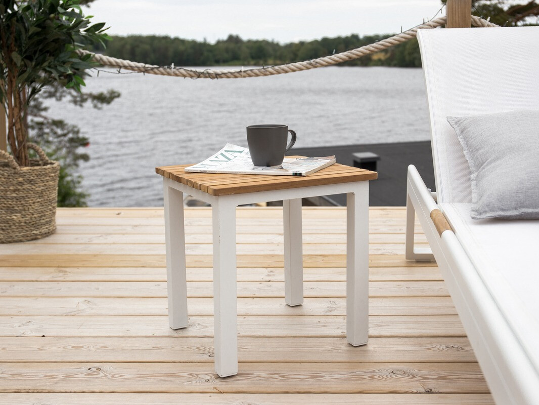 Mesa para o exterior Dallas 733 (Madeira clara + Branco)