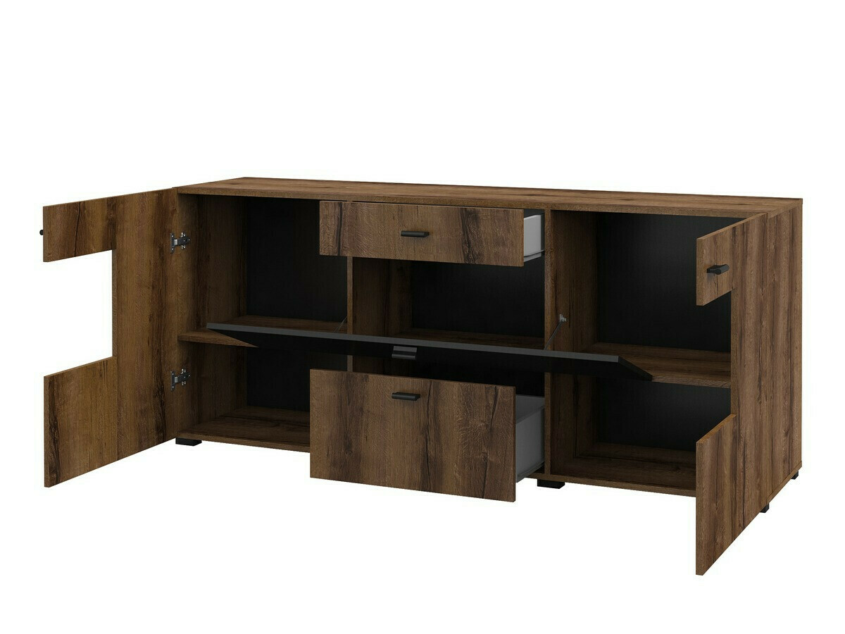 Conjunto para sala de estar Mondalo 105 (Carvalho do Monastery + Preto matte)