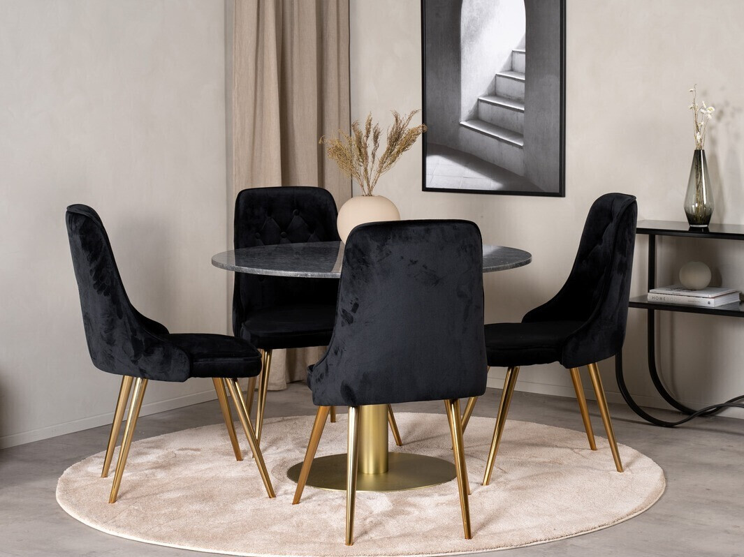 Conjunto para refeições Dallas 370 (Preto + Dourado)